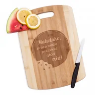 Deski do krojenia - Murrano Bambusowa Deska do Krojenia z Grawerem Praca Może Poczekać DSK-BMB3-001 - miniaturka - grafika 1