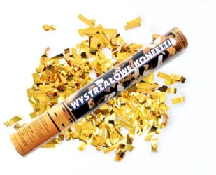 Partydeco Tuba z konfetti złoty 40cm 1szt - Wesele i ślub - miniaturka - grafika 3