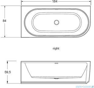 Riho Desire Corner LED wanna asymetryczna prawa 184x84cm BD0500500K00133 - Wanny - miniaturka - grafika 3