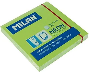 MILAN Karteczki neonowe 75x75 mm zielone 80 sztuk - Szkolne artykuły papiernicze - miniaturka - grafika 2