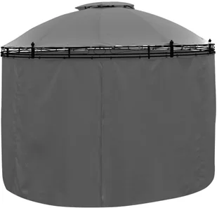 Okrągła altana z zasłonami, 3,5 x 2,7 m, antracytowa - Altany ogrodowe - miniaturka - grafika 11