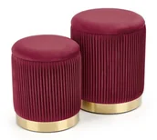 Inne meble do salonu - Halmar Zestaw 2 puf Monty bordowy 5065 - miniaturka - grafika 1