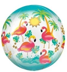 AMSCAN Balon foliowy kula w Flamingi 40 cm - 1 szt. 3712301 - Balony i akcesoria - miniaturka - grafika 2