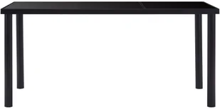 vidaXL 7-częściowy zestaw jadalniany, obity sztuczną skórą, czarny - Stoły z krzesłami - miniaturka - grafika 2