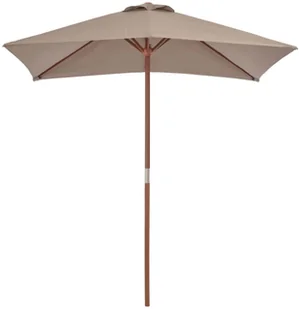 vidaXL Parasol ogrodowy na drewnianym słupku, 150 x 200 cm, taupe - Parasole ogrodowe - miniaturka - grafika 4