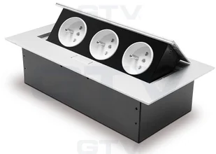 GTV Sp. z o.o. S.K.A Przedłużacz biurkowy 3x230V z uziemieniem aluminium AE- - Przedłużacze i rozgałęźniki - miniaturka - grafika 2