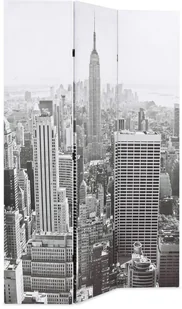 vidaXL Składany parawan, 120x180 cm, Nowy Jork za dnia, czarno-biały - Parawany - miniaturka - grafika 3