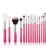 Pędzle do makijażu - Jessup T202 Zestaw 15 pędzli rose carmin/silver - miniaturka - grafika 1