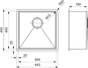 Reginox FLORIDA 40x40 - Zlewozmywaki - miniaturka - grafika 2