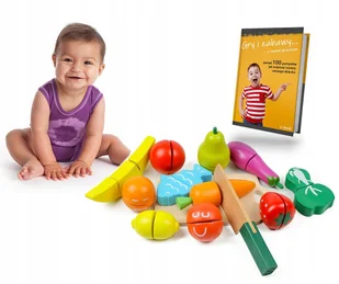 EcoToys Drewniane owoce warzywa jedzenie do krojenia 13szt 1099 - Zabawki AGD - miniaturka - grafika 2
