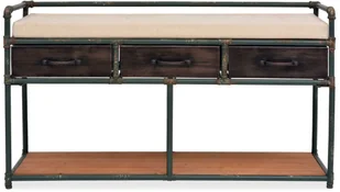 vidaXL Ławka z miejscem do przechowywania i poduszką, 107,5x34,5x59 cm vidaXL - Ławki do przedpokoju - miniaturka - grafika 3