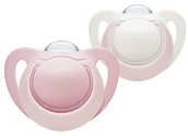 Smoczki uspokajające - NUK NUK Smoczek uspokajający 6-18 mies. silikon Genius, 2 szt. różowy NN-ANU-CFS2-050 - miniaturka - grafika 1