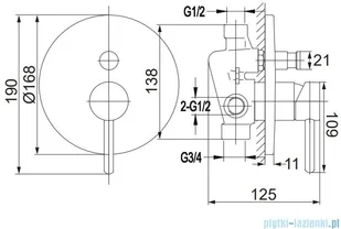 Omnires Y podtynkowy zestaw prysznicowy czarno/złoty SYSY18BLGL | - Zestawy prysznicowe - miniaturka - grafika 2