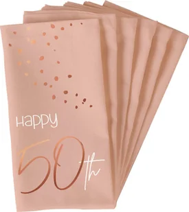 Folat Serwetki urodzinowe różowe Happy 50th - 33 cm - 10 szt. F67250 - Urodziny dla dorosłych - miniaturka - grafika 2