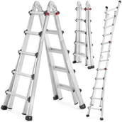 Drabiny - 996 99674995 Drabina przegubowa teleskopowa 4x5 z opcją na schody wysokość robocza 6,50m) 74995-uniw - miniaturka - grafika 1