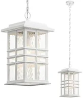 Lampy ogrodowe - Kichler Industrialna LAMPA wisząca KL-BEACON-SQUARE8-WHT Elstead latarenka OPRAWA szklana ZWIS prostokątny outdoor IP44 biały KL-BEACON-SQUARE8-WHT - miniaturka - grafika 1