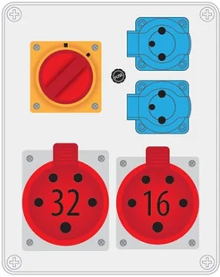 Rozdzielnica 1x32A/5P 1x16A/5P 2x250V 0/1 Pawbol - Bezpieczniki elektryczne - miniaturka - grafika 2