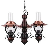 Lampy sufitowe - Rabalux ŻYRANDOL klasyczna Lampa naftowa OPRAWA wisząca ENNA 7860 IP20 drewno-miedź Czarny przezroczysty - miniaturka - grafika 1