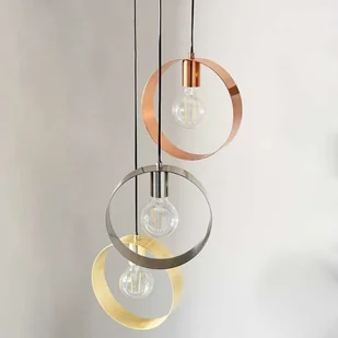 Endon Modernistyczna LAMPA wisząca HOOP 81922 Endon metalowa OPRAWA okrągły ZWIS kaskada pierścienie rings złota chrom miedź 81922 - Lampy sufitowe - miniaturka - grafika 5