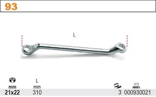 Beta KLUCZ OCZKOWY ODSADZONY DWUSTR. 21X23MM 93/21X22 - Klucze i nasadki - miniaturka - grafika 2