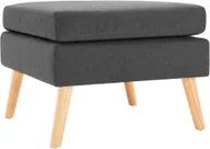 Taborety i hokery - vidaXL Podnóżek, ciemnoszary, tapicerowany tkaniną - miniaturka - grafika 1