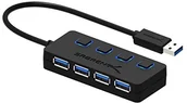 Huby USB - Sabrent hub USB, czarny HB-UM43 - miniaturka - grafika 1