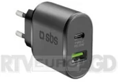 Ładowarki do telefonów - SBS PD 1x USB + 1x Typ C 25W czarny TETRPD25W - miniaturka - grafika 1