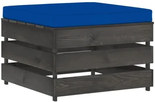 vidaXL Modułowy stołek z poduszką impregnowane na szaro drewno 3068142 - Pufy i podnóżki - miniaturka - grafika 2