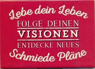 Dekoracje domu - Grafik-Werkstatt Rodzaj grafik Werkstatt 60397 firmy Vintage Lebe Dein Leben... na magnes, metalowa, kolorowa, 9 x 6,5 cm 60397 - miniaturka - grafika 1