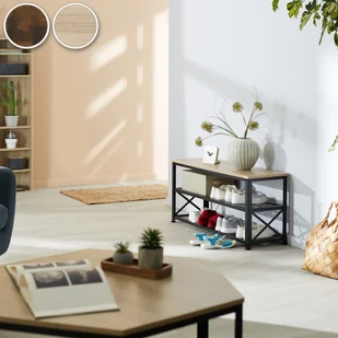 tectake Regał na buty Blackpool - industrialny ciemny 404289 - Szafki na buty - miniaturka - grafika 2