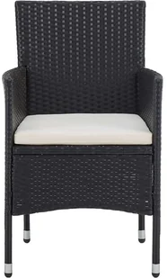 vidaXL 5-częściowy zestaw mebli ogrodowych czarny polirattan i akacja 3058322 - Meble ogrodowe - miniaturka - grafika 7