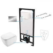 Stelaże i zestawy podtynkowe do WC - Deante Zestaw 6w1 HIACYNT CDHN6ZPW - miniaturka - grafika 1