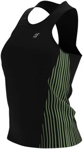 Compressport Koszulka biegowa damska PERFORMANCE SINGLET czarno-zielona - Bielizna sportowa damska - miniaturka - grafika 8