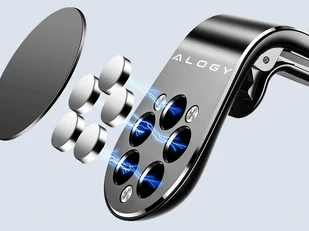 Alogy Magnetyczny uchwyt samochodowy Alogy do kratki czarny 7623X1 - Uchwyty samochodowe do telefonów - miniaturka - grafika 6