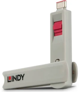 LINDY LINDY 40425 klucz blokujący port USB typu C, czerwony - opakowanie 4 szt. 40425 - Zabezpieczenia do laptopów - miniaturka - grafika 3
