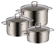 Zestawy garnków i patelni - Silit Alicante zestaw garnków, ze szklaną pokrywką, garnek do gotowania, polerowana stal nierdzewna, nadaje się do płyt indukcyjnych, nadaje się do mycia w zmywarce, 3 elementy - miniaturka - grafika 1