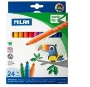 MILAN Flamastry ze stożkowa końcówka 24 kolory - Przybory szkolne - miniaturka - grafika 3