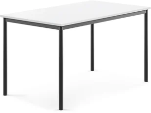 AJ Produkty Biurko SONITUS, 1400x800x760 mm, biały laminat, antracyt - Meble do szkół i przedszkoli AJ Produkty Biurko SONITUS, 1400x800x760 mm, biały laminat, antracyt - Meble do szkół i przedszkoli - miniaturka - grafika 1