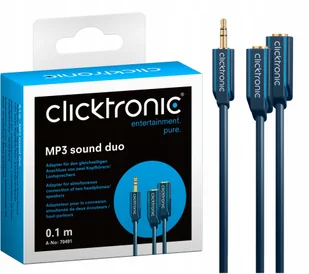 Clicktronic ClickTronic Casual Duo Adapter (3,5 mm wtyk Jack/2 X 3,5 MM wtyczka jack złącze MP3 Sound, 0,1 m) 70491-GB - Kable - miniaturka - grafika 3