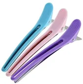 Pozostałe akcesoria fryzjerskie - Allepaznokcie Klipsy do włosów plastik metal 3 kolory komplet 12 szt - miniaturka - grafika 1