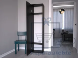 SZAFA DUO LUSTRO WIESZAK PRZEDPOKÓJ CZERŃ MAT - Meble do przedpokoju - miniaturka - grafika 4