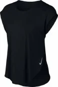Bielizna sportowa damska - Nike W NK City Sleek Top Ss czarny/odblaskowy srebrny, rozmiar: S - miniaturka - grafika 1