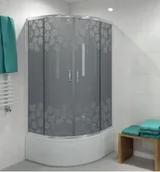Kabiny prysznicowe - Durasan Kabina prysznicowa 80x80x165 PARMA FLOWER Flower WK-80 - miniaturka - grafika 1