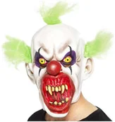 Dodatki do strojów karnawałowych - Smiffys Maska, "Straszny Klaun z włosami", biała, rozmiar uniwersalny - miniaturka - grafika 1