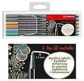 Przybory szkolne - Flamastry Pen metaliczne 6 kolorów etui STABILO - miniaturka - grafika 1