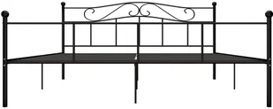 vidaXL Rama łóżka, czarna, metalowa, 180 x 200 cm - Łóżka - miniaturka - grafika 3