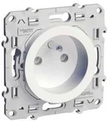 Gniazdka elektryczne - Schneider Gniazdo podtynkowe pojedyncze z uziemieniem Odace S52D039 białe zaciski śrubowe - miniaturka - grafika 1