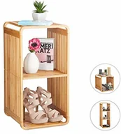 Szafki łazienkowe - Relaxdays regał bambusowy, zaokrąglony regał stojący, wąski regał łazienkowy z półkami, kwadratowy, różne rozmiary, naturalny, 3 - miniaturka - grafika 1