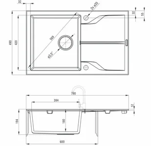 Deante ANDANTE ZQN T113 ZQN T113 - Zlewozmywaki - miniaturka - grafika 2