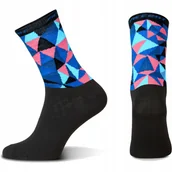 Skarpetki kolarskie - Accent Mosaic Long Skarpetki różowo niebie 45-46 - miniaturka - grafika 1